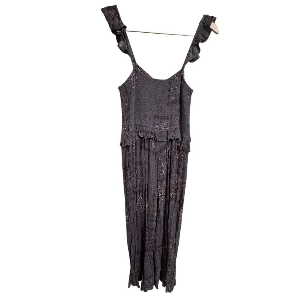 Blue B Purple Blue Paisley Boho Wide Leg Jumpsuit Romper Large